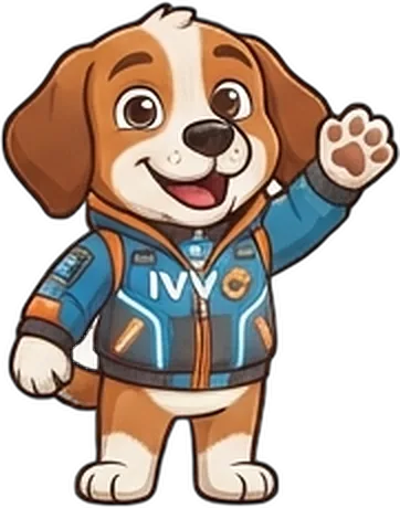 Mascote do Ivvo acenando